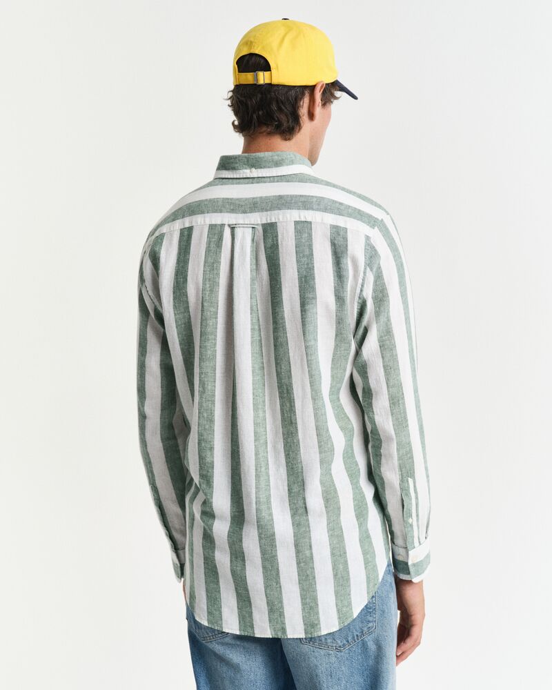 REG COTTON LINEN BOLD STRIPE SHIRT