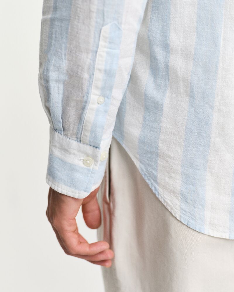 REG COTTON LINEN BOLD STRIPE SHIRT