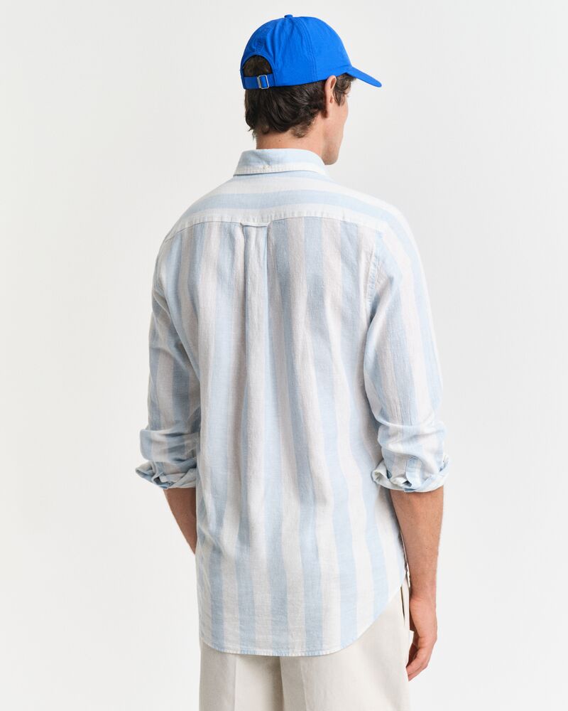 REG COTTON LINEN BOLD STRIPE SHIRT