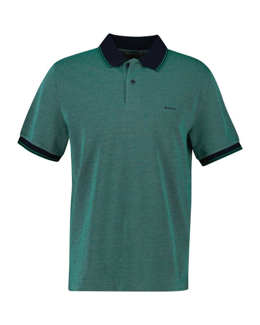 4-COLOUR OXFORD SS PIQUE FOREST GREEN / S