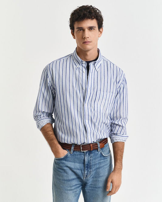 RELAXED Fit Textured Stripe Shirt EGGSHELL / XS