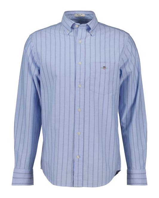 REGULAR Fit Striped  Classic Short Sleeve  Oxford Shirt LIGHT BLUE / S