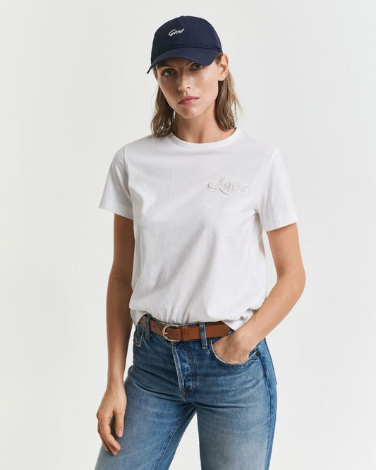 REGULAR TONAL SHIELD SS T-SHIRT WHITE / S