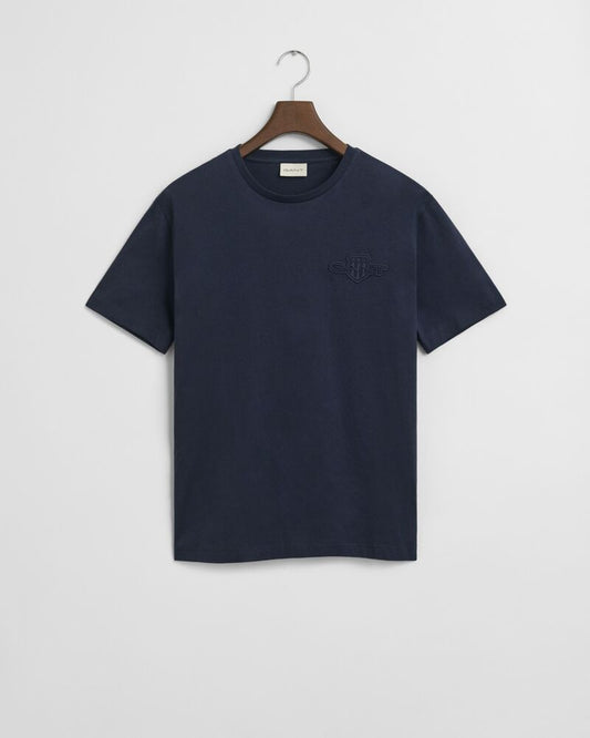 REGULAR TONAL SHIELD SHORT SLEEVE T-SHIRT EVENING BLUE / S