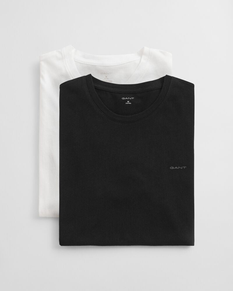 2-Pack Crew Neck T-Shirts BLACK / WHITE / S