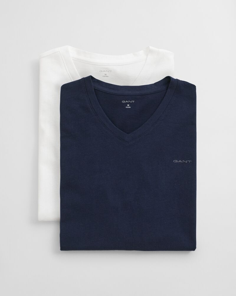 V-NECK T-SHIRT 2-PACK NAVY / WHITE / S