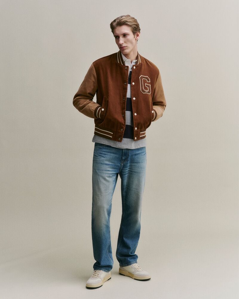 Corduroy Varsity Jacket Cocao Brown / S