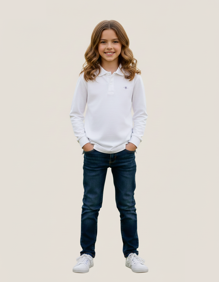 Kids Shield Long Sleeve Polo Shirt