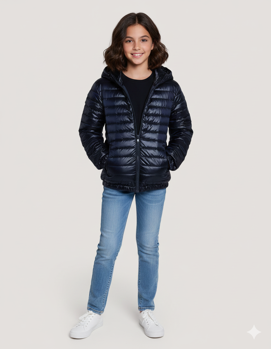 Teens Shiny Lightweight Padded Down Jacket