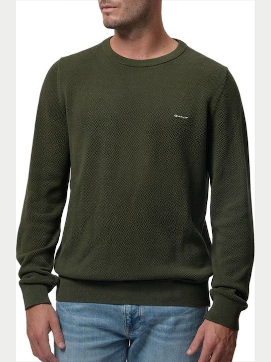 Gant Cotton Piqué Crew Neck Sweater