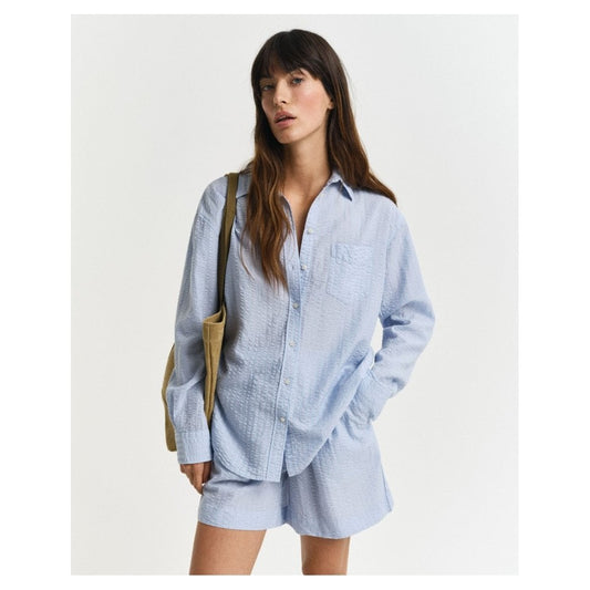 Relaxed Fit Tonal Striped Seersucker Shirt
