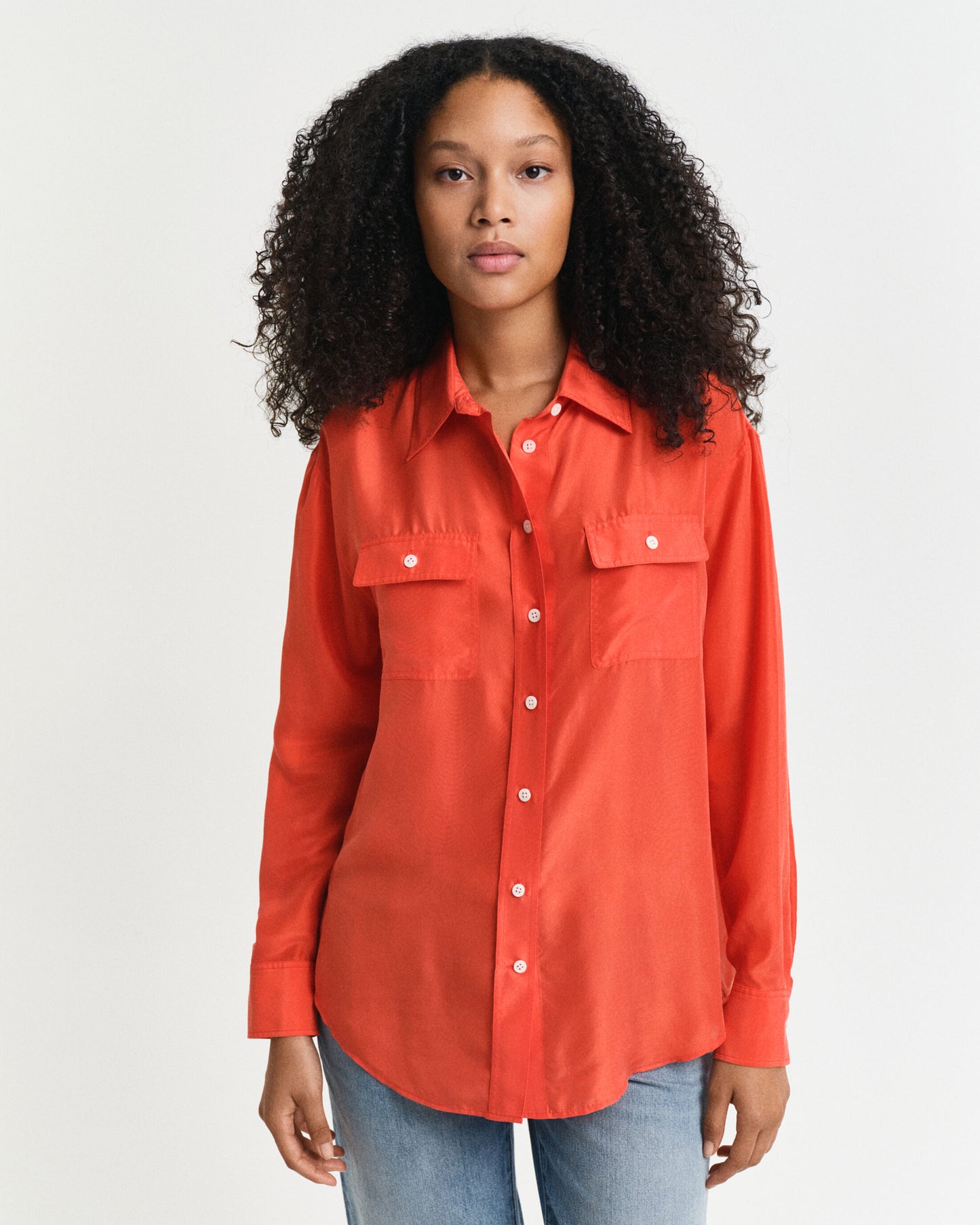 Relaxed Fit Habotai Silk Shirt
