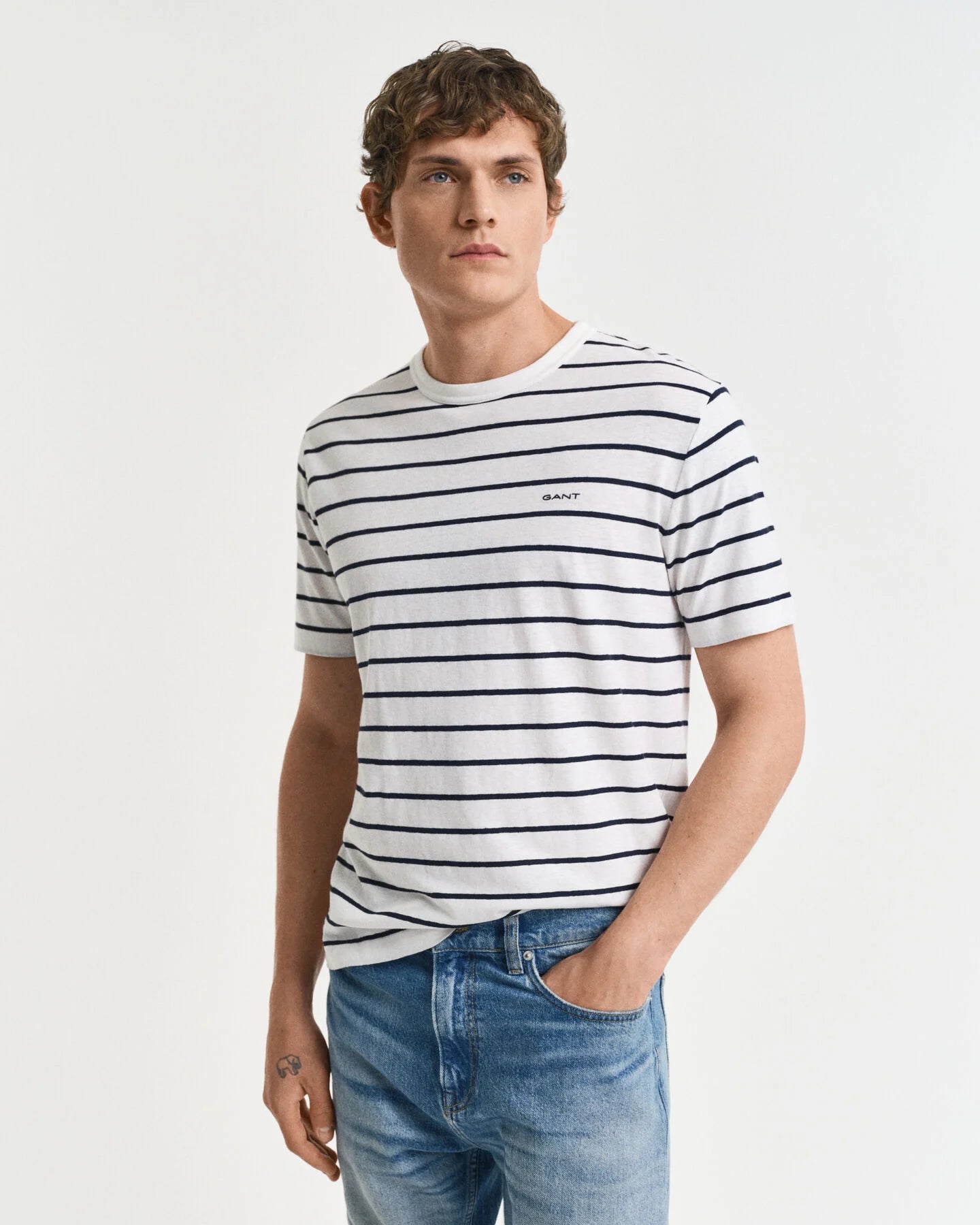 Striped Cotton Linen T-Shirt