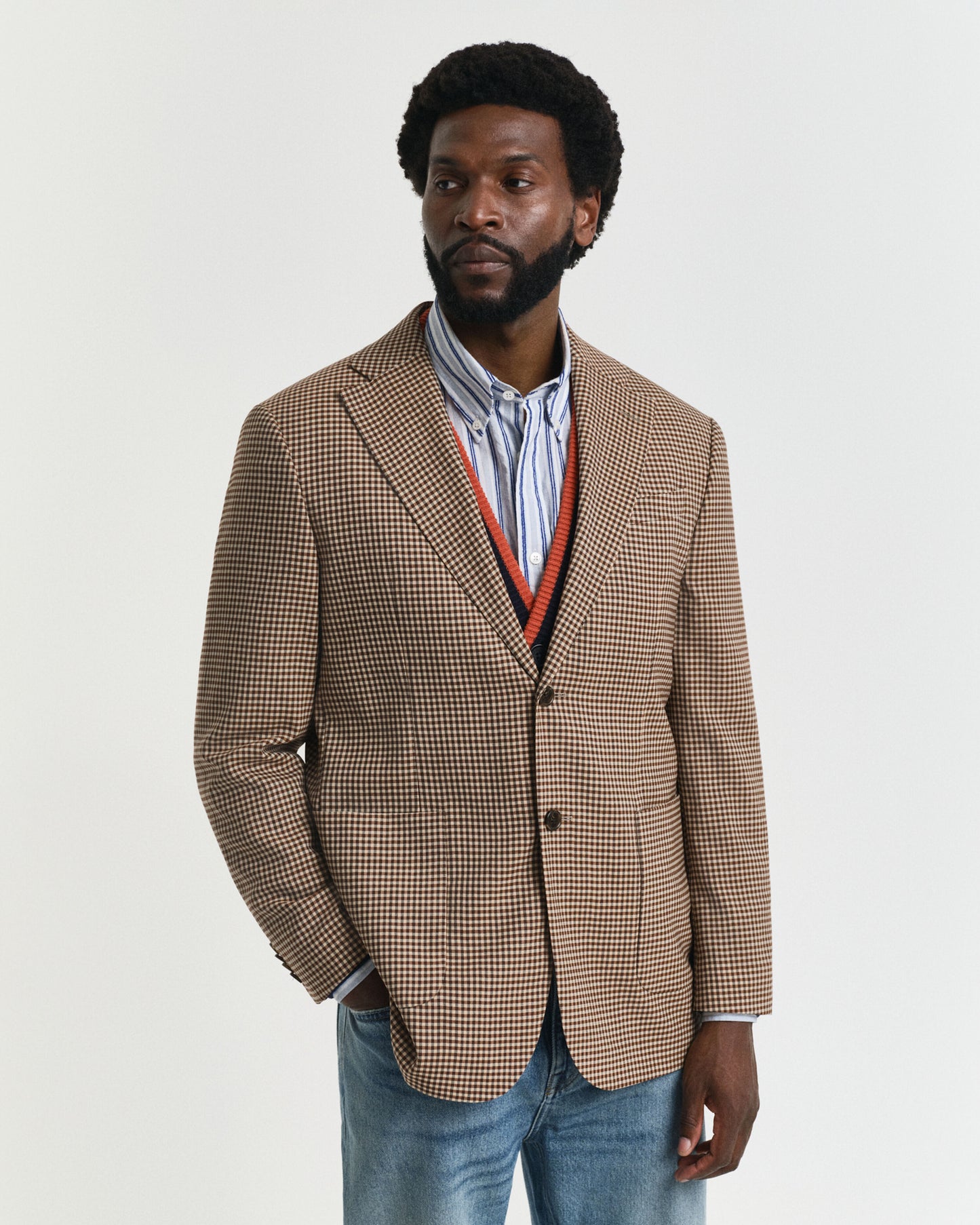 GANT Relaxed Fit Gingham Check Blazer