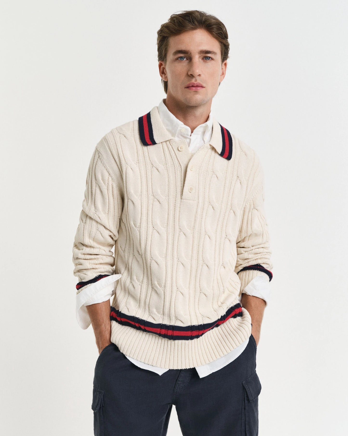 Gant Cable Knit Polo
