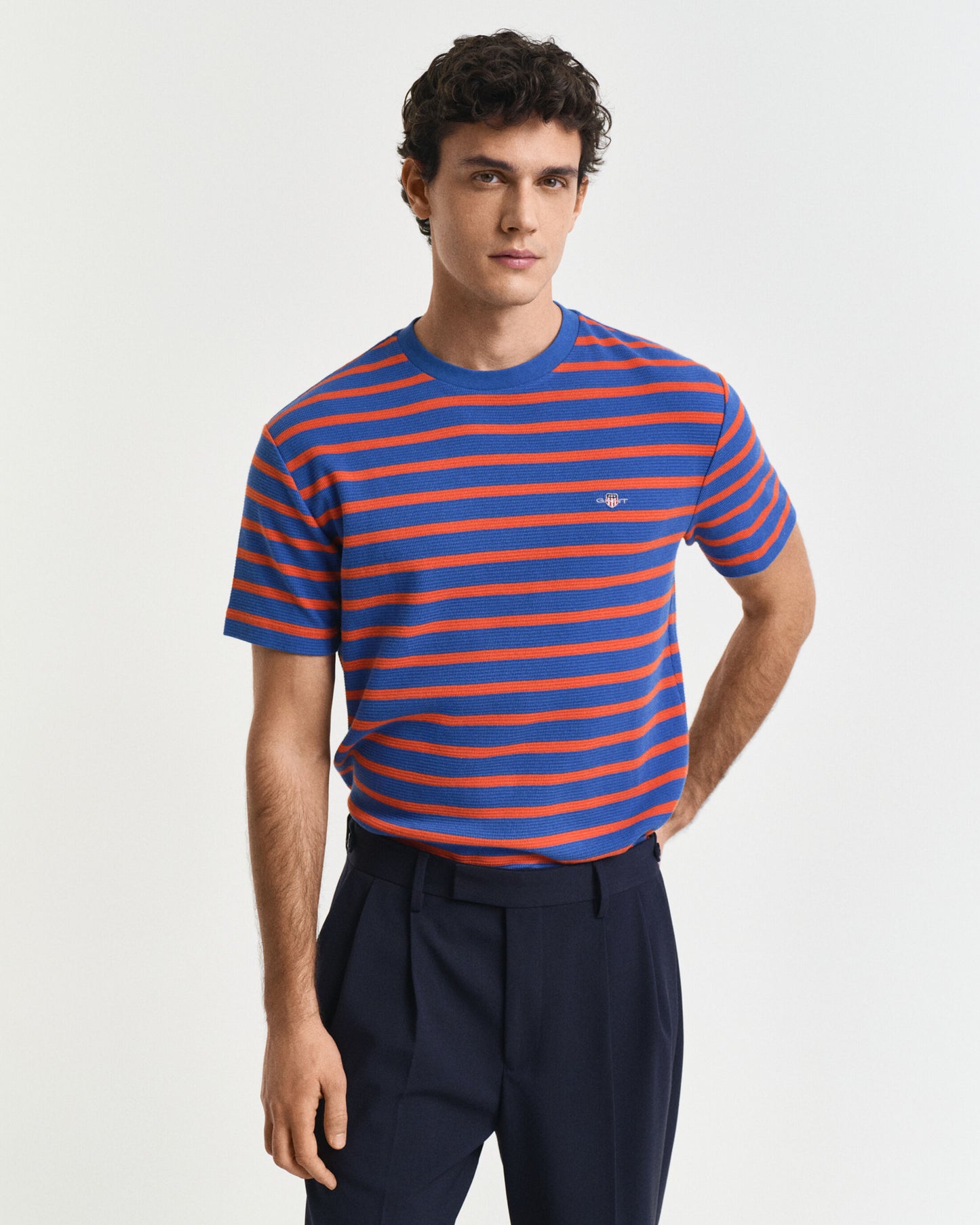 Gant Waffle Stripe Short Sleeve T-Shirt