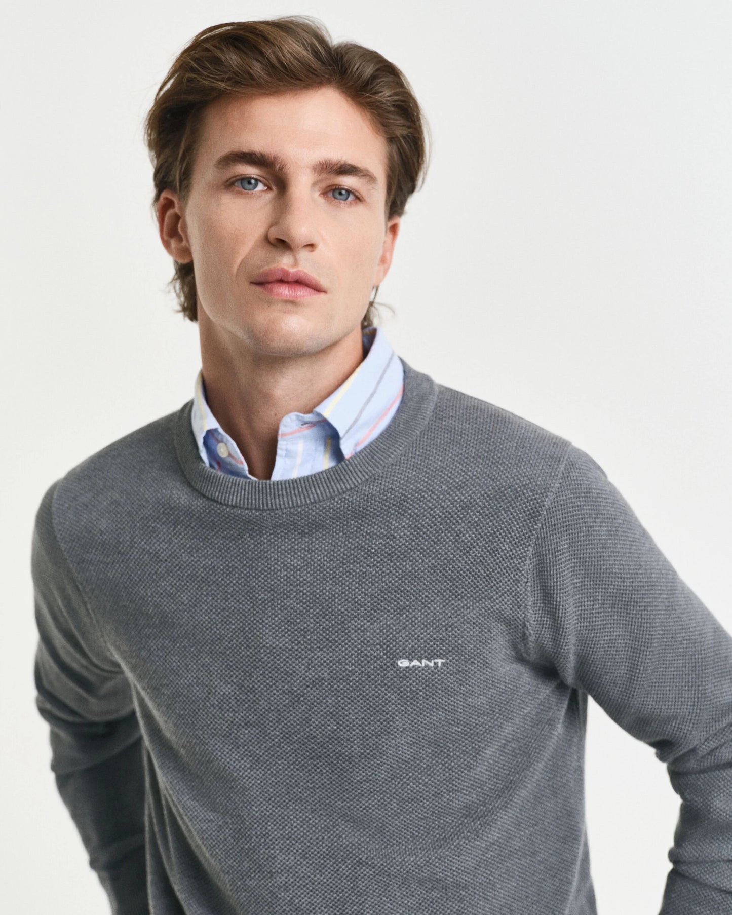 Gant Cotton Piqué Crew Neck Sweater