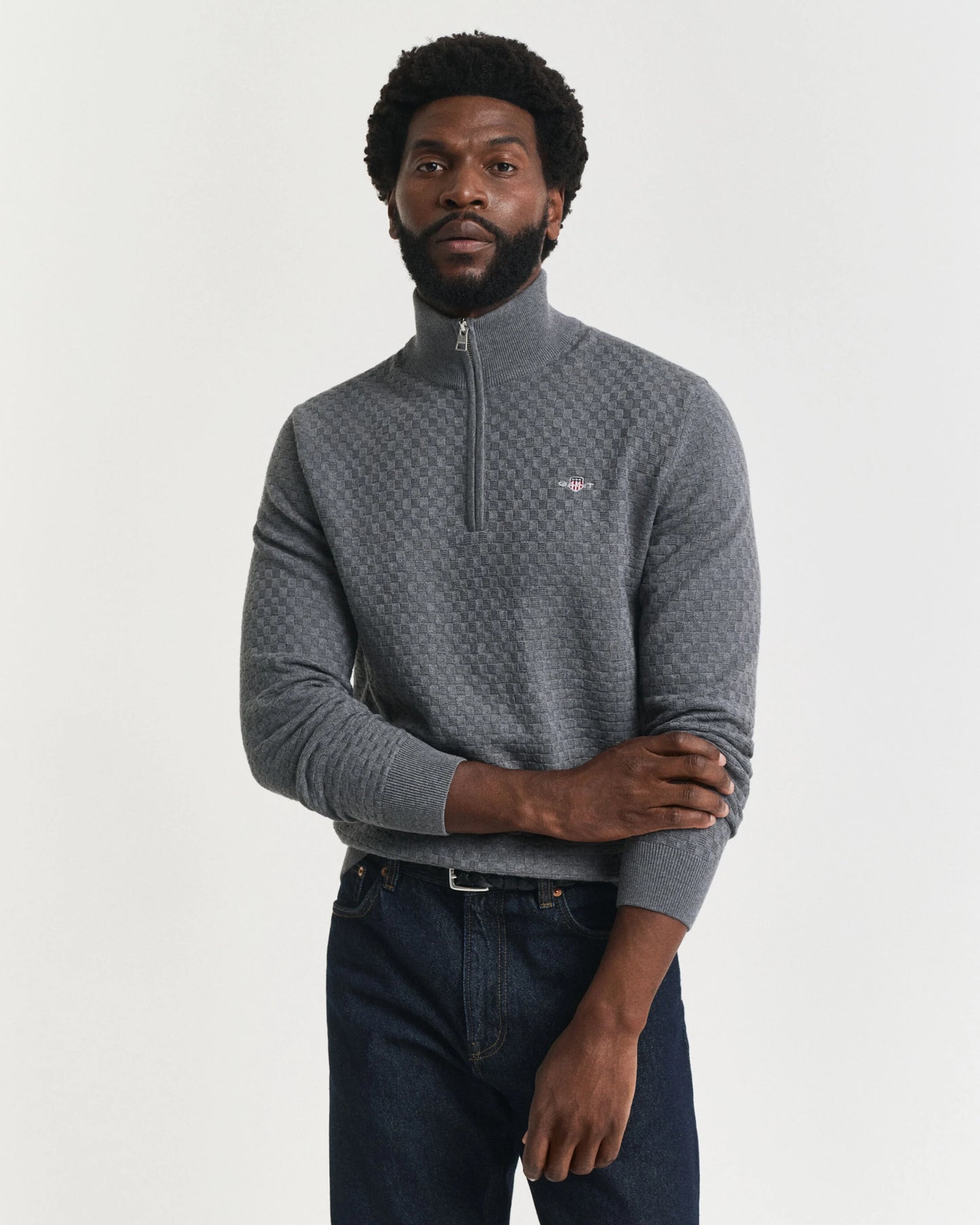 Gant Micro Texture Half-Zip  Sweater
