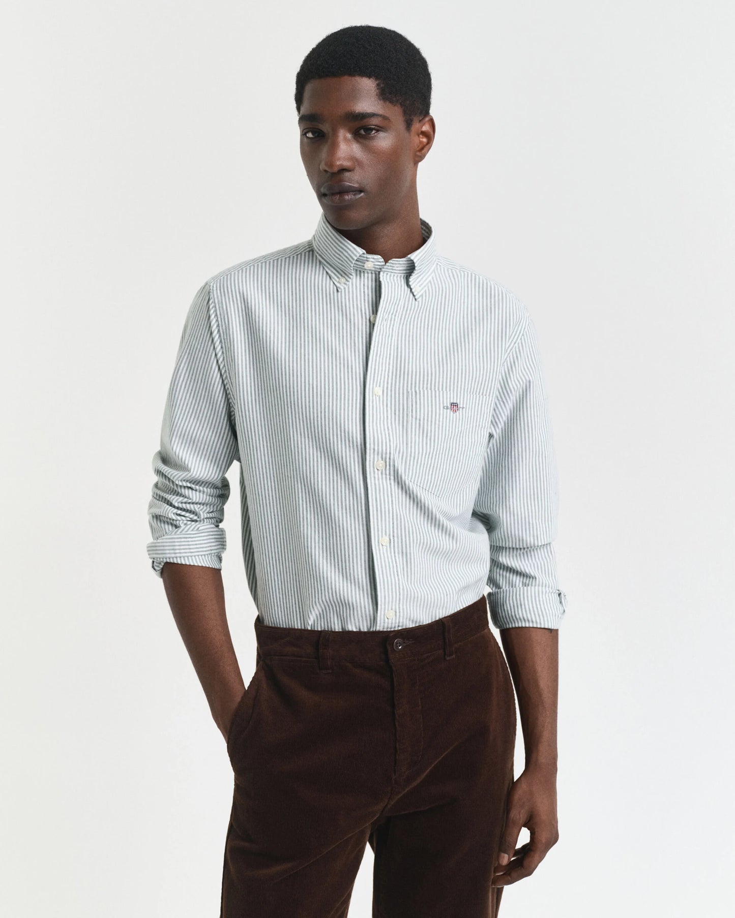 Regular Fit Banker Stripe Oxford Shirt