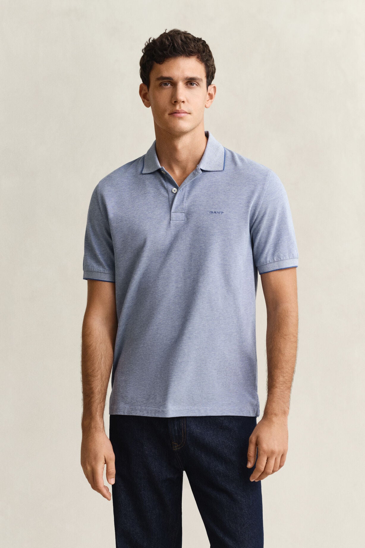 2 Tone  Short Sleeve Polo