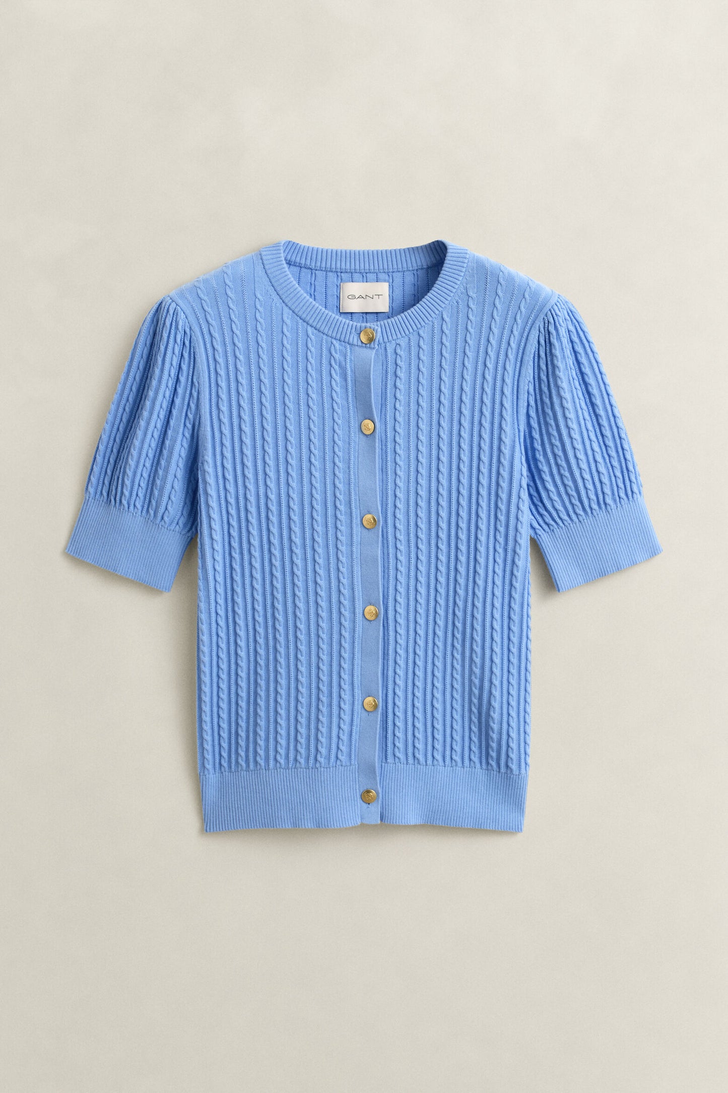 Cotton Cable Short Sleeve Cardigan