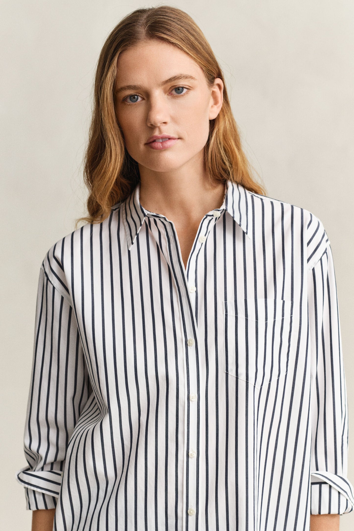 Relaxed Fit Striped Poplin Shirt