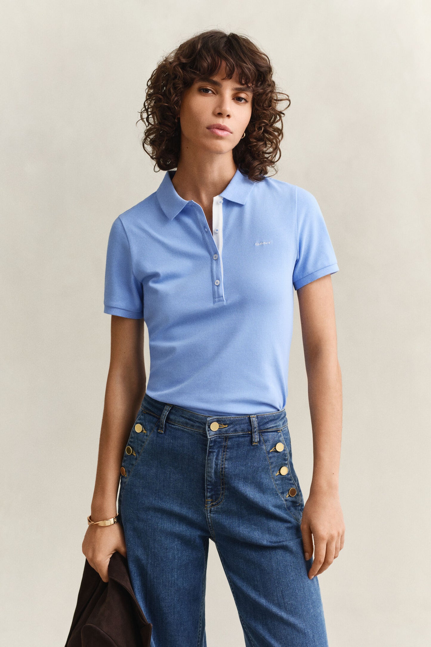 Slim Contrast Pique Polo Shirt