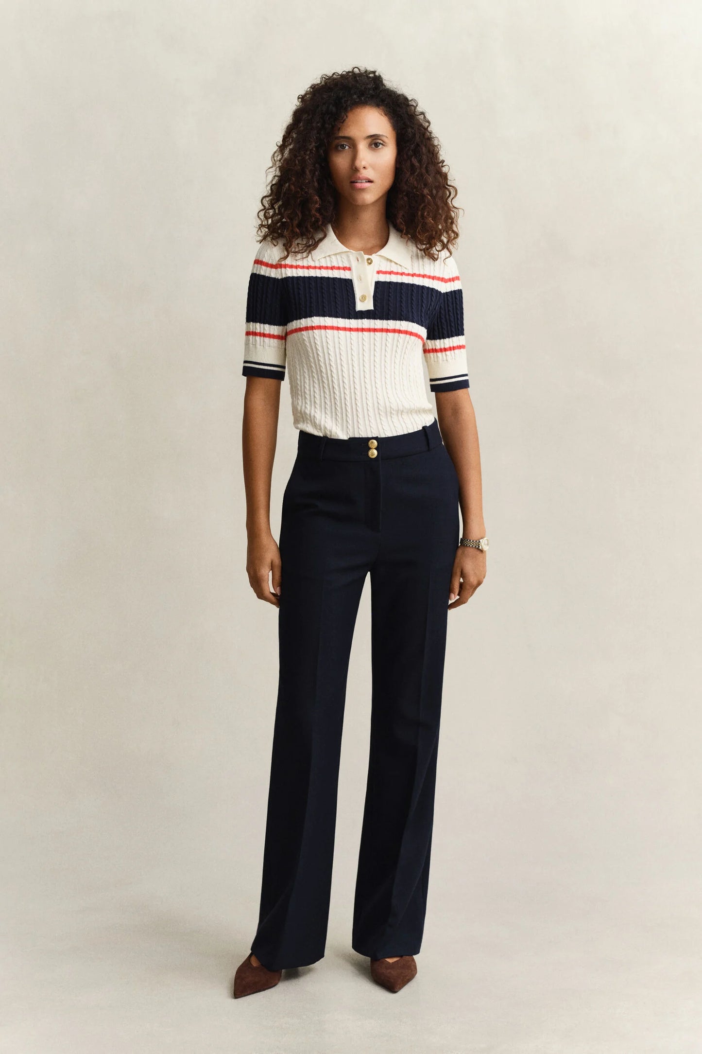 Slim Flare Nautical Pants
