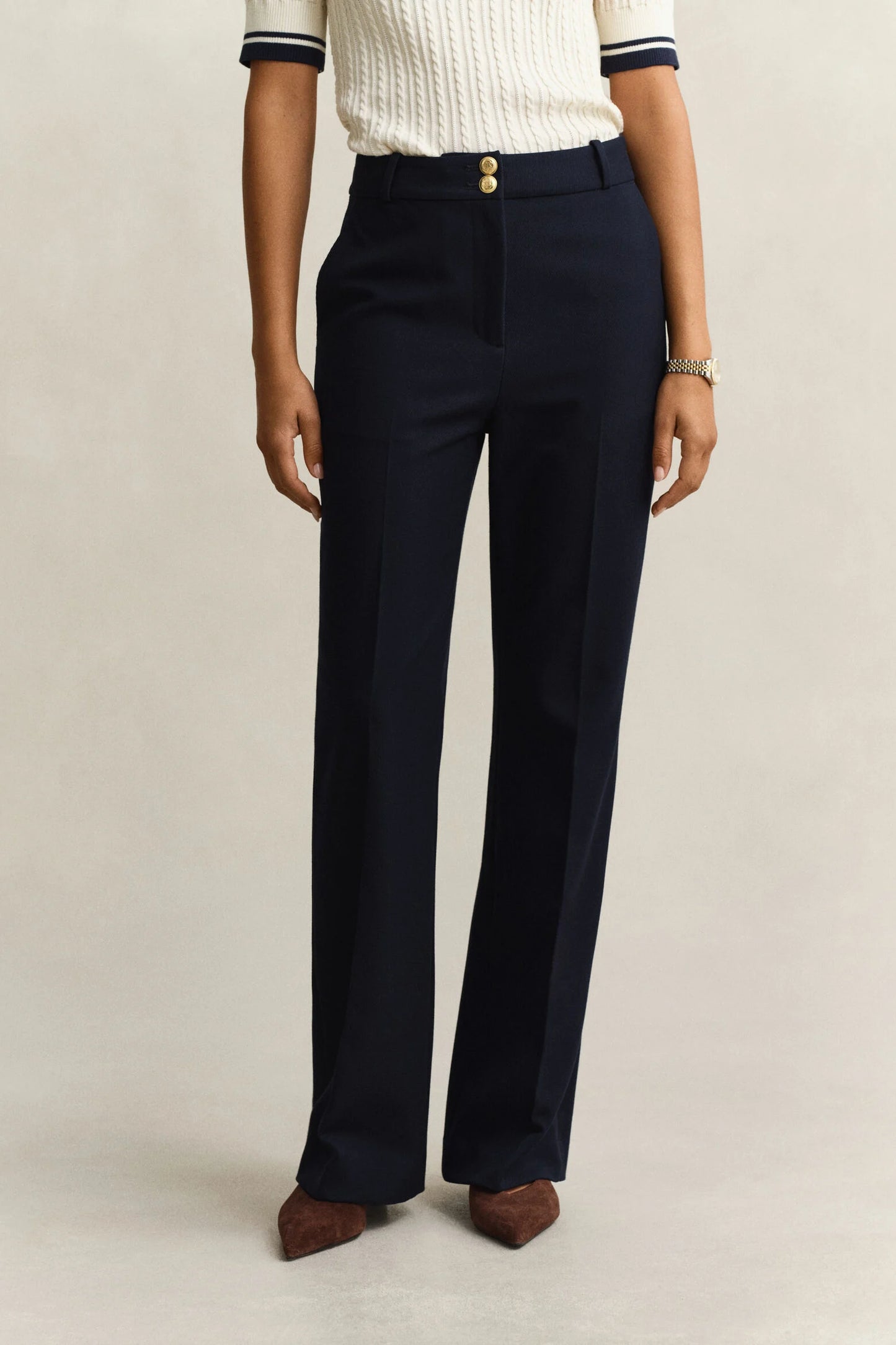 Slim Flare Nautical Pants