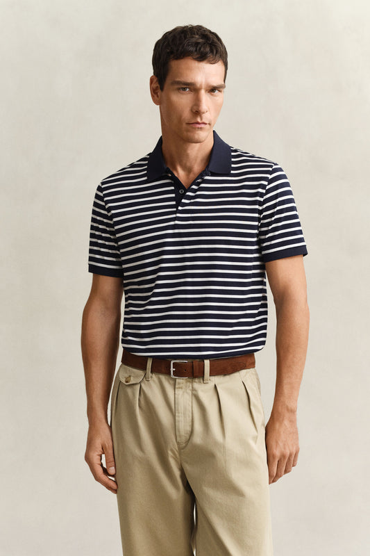 Pima Cotton Striped Polo Shirt