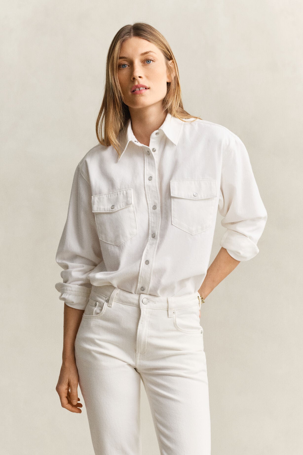Relaxed Pocket Denim Long sleeve Shirt