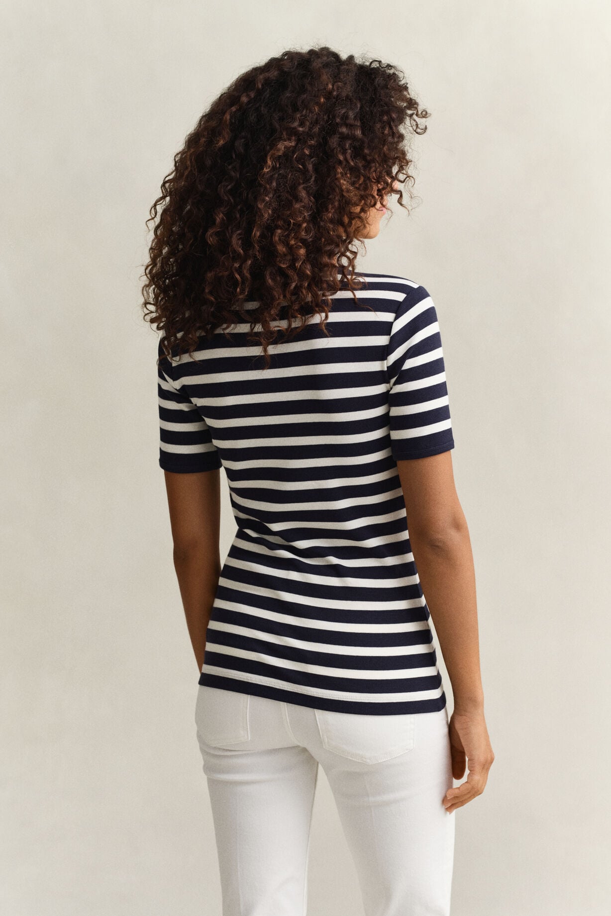 Striped Ribbed Short sleeve T-Shirt