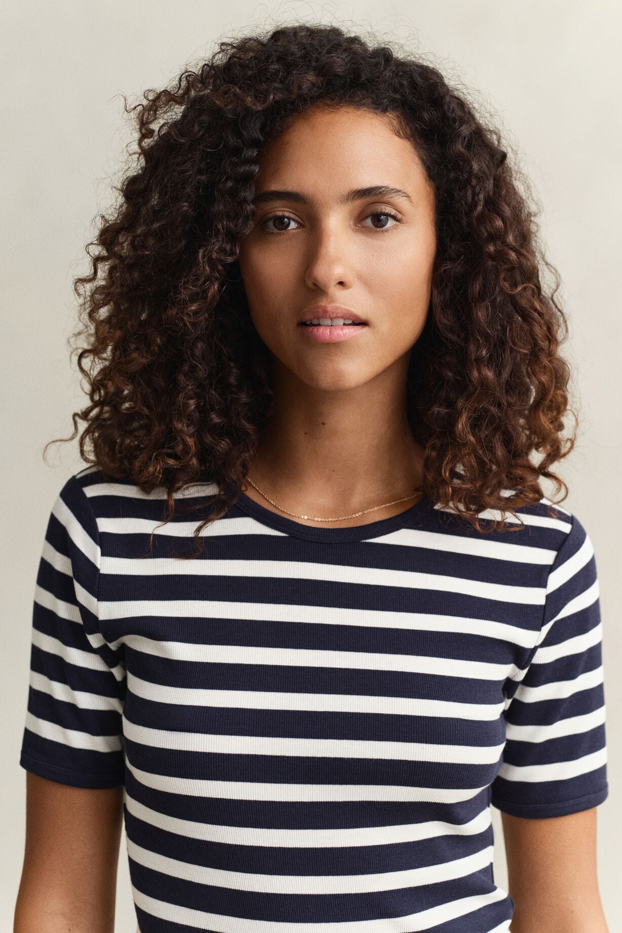 Striped Ribbed Short sleeve T-Shirt