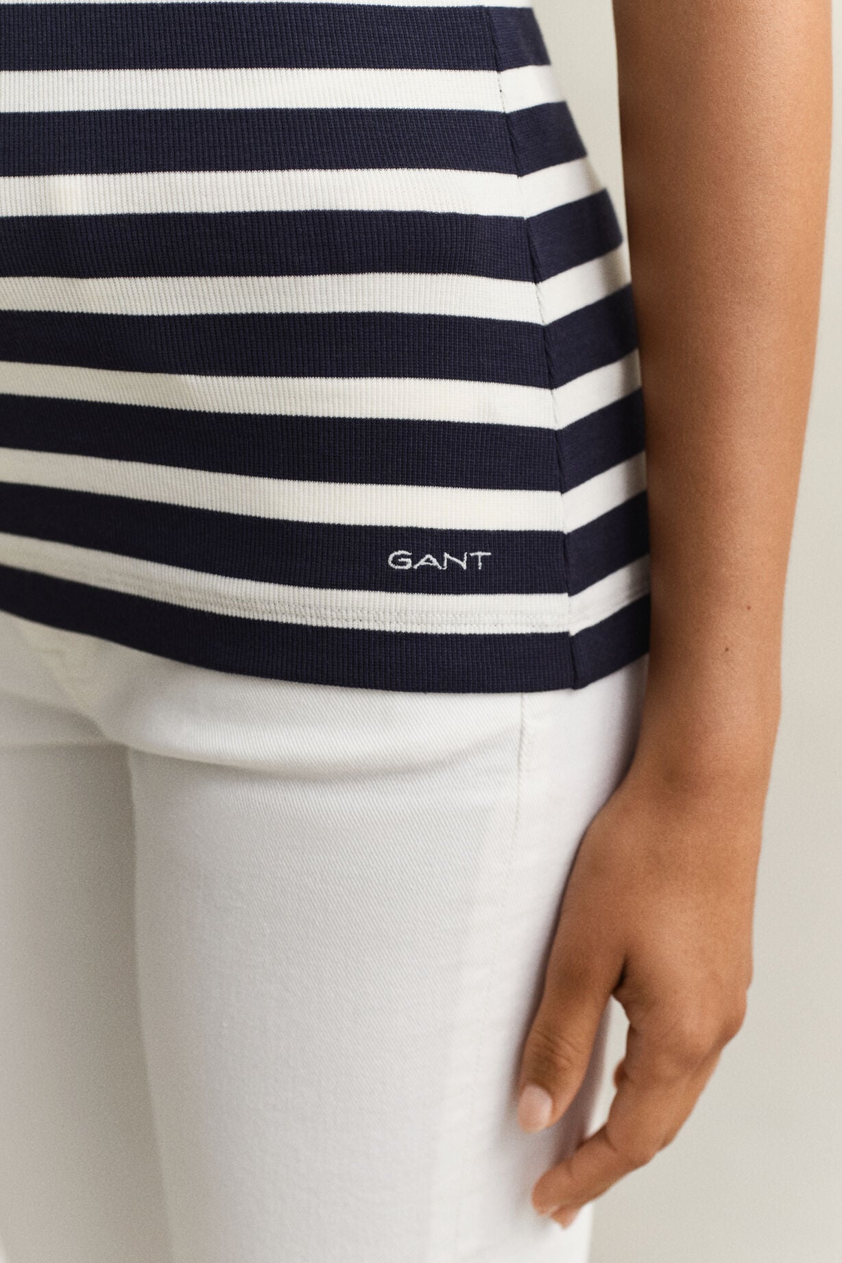 Striped Ribbed Short sleeve T-Shirt
