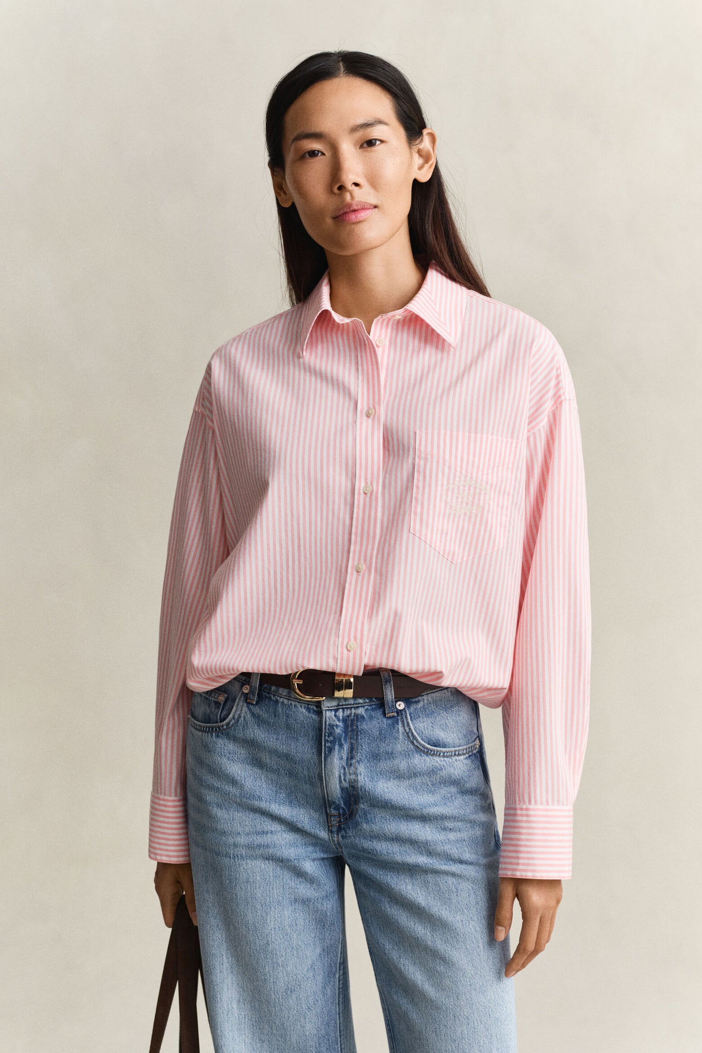 Oversized Classic Poplin Stripe Shirt