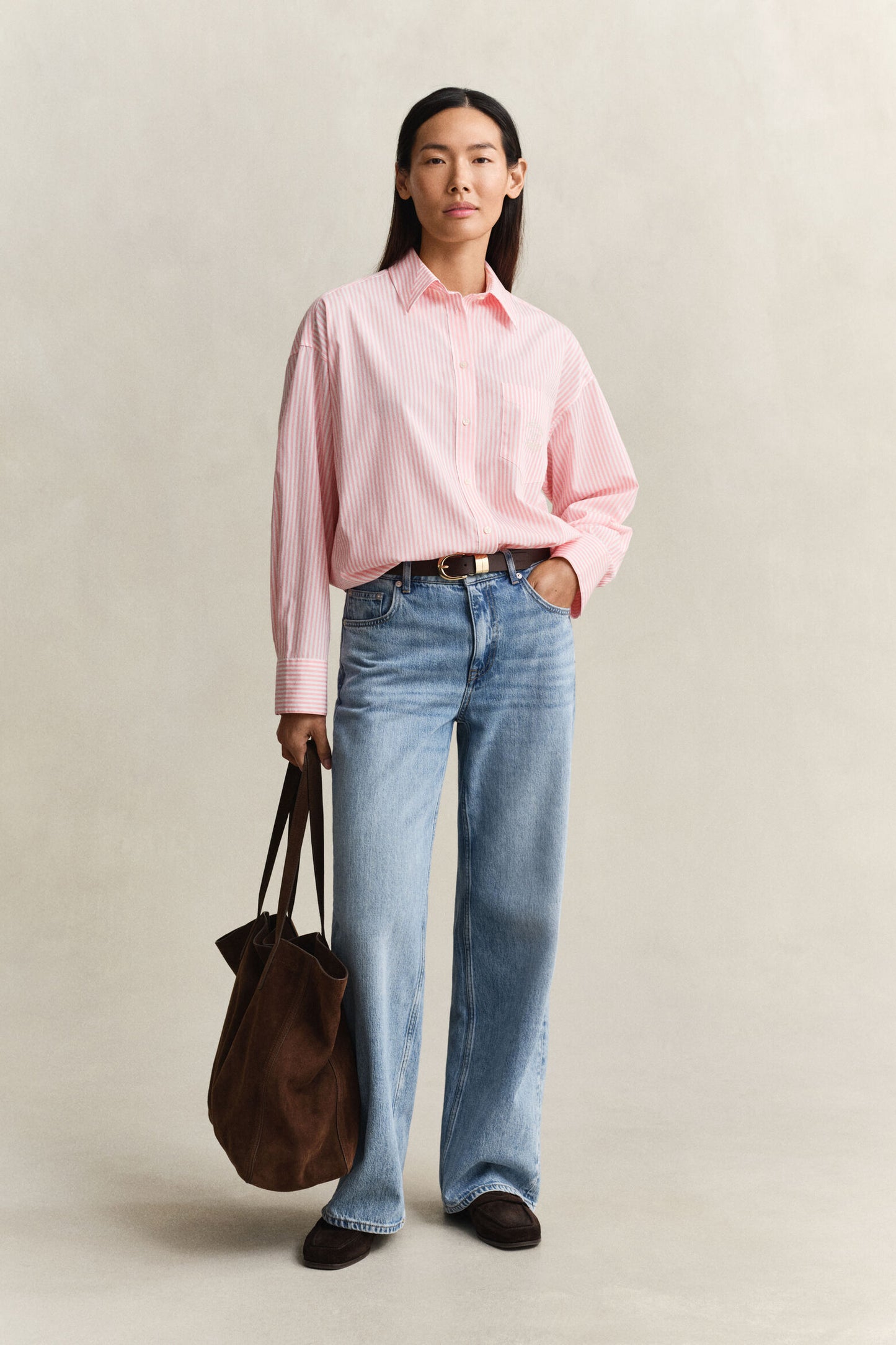 Oversized Classic Poplin Stripe Shirt