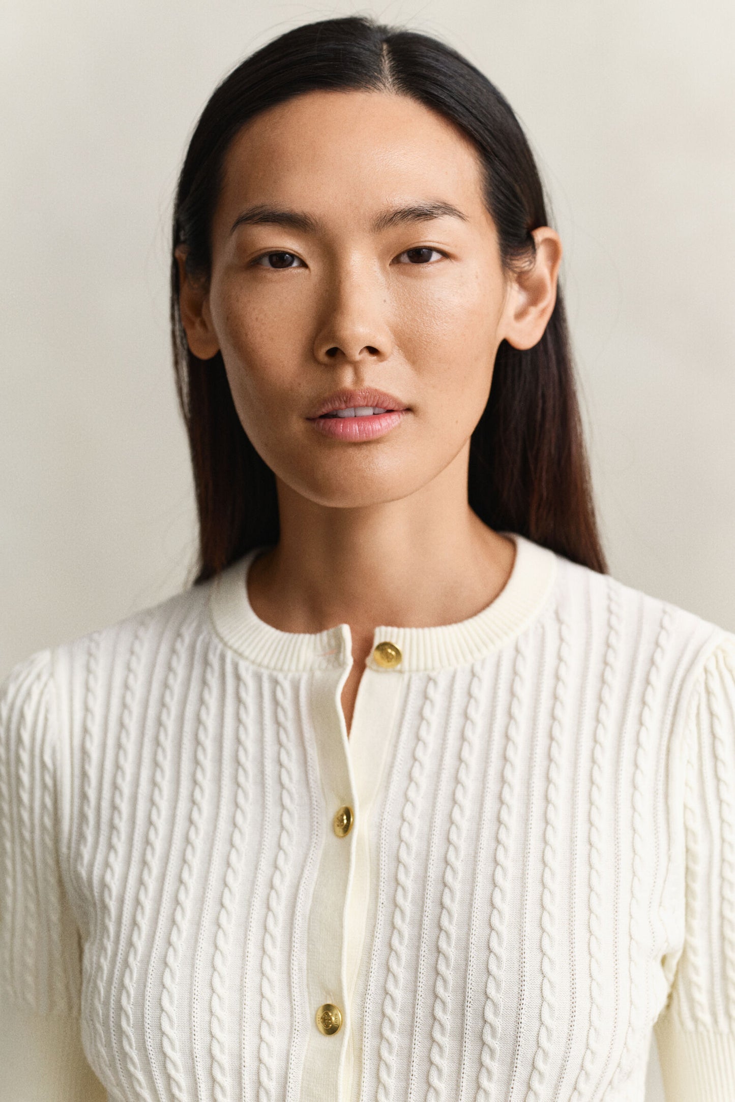 Cotton Cable Short Sleeve Cardigan