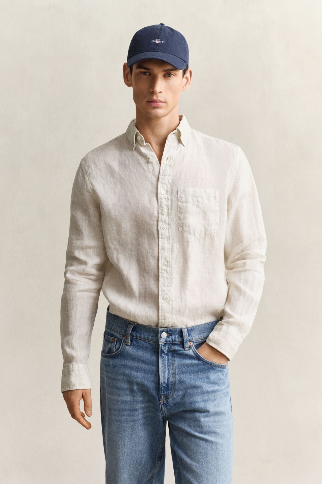 Regular Gmnt Dyed Linen Shirt