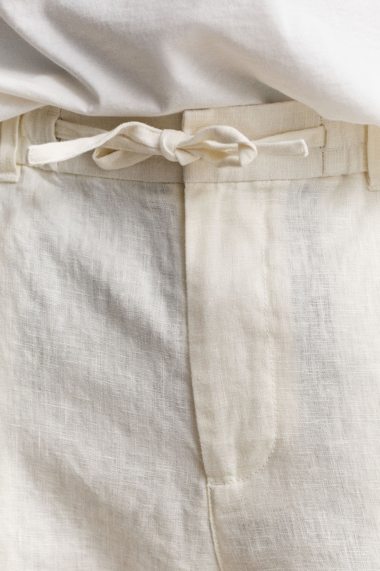 Regular Fit Linen Drawstring Pants