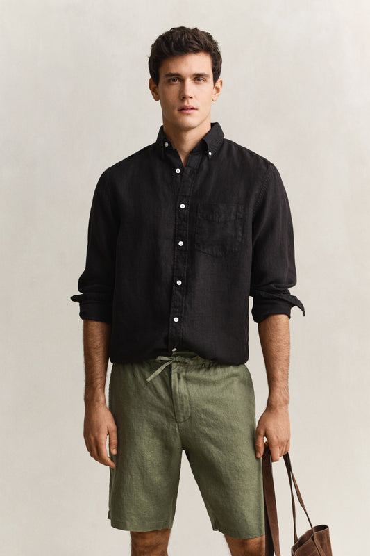 Regular Garment Dyed Linen Shirt
