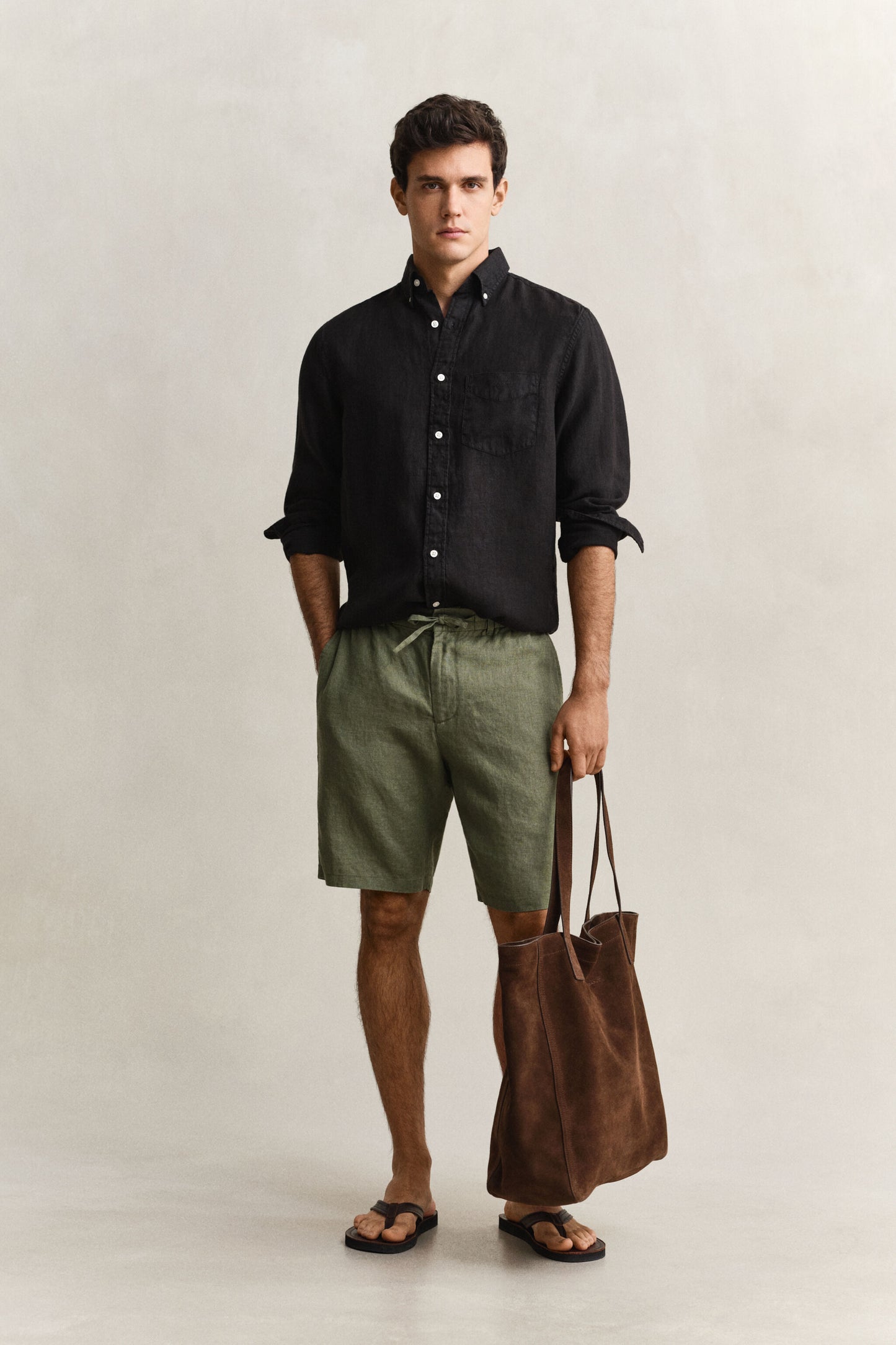 Regular Garment Dyed Linen Shirt