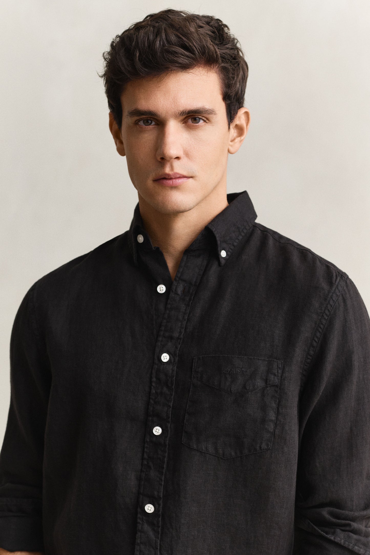 Regular Garment Dyed Linen Shirt