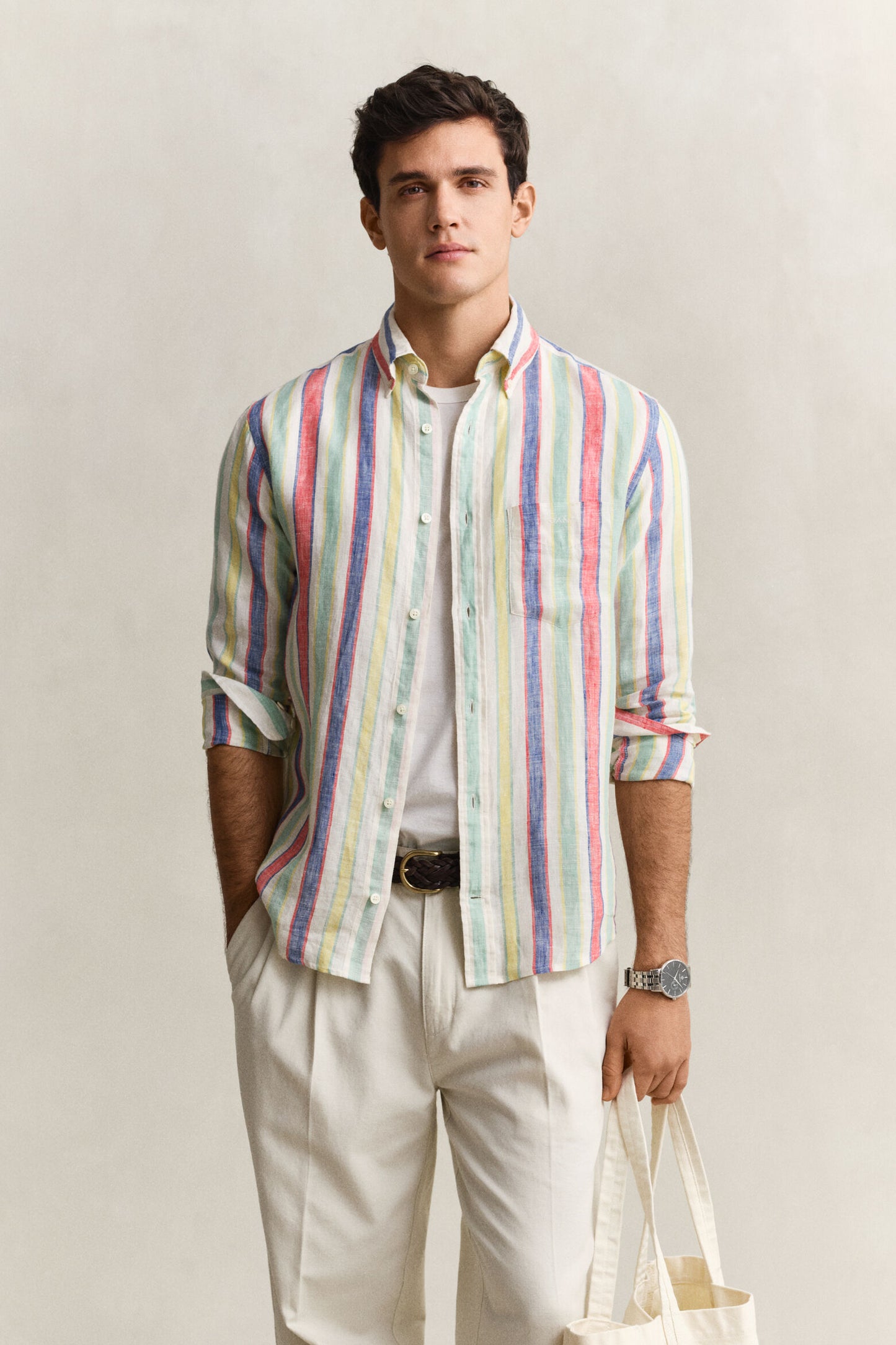 Multistriped Linen Shirt