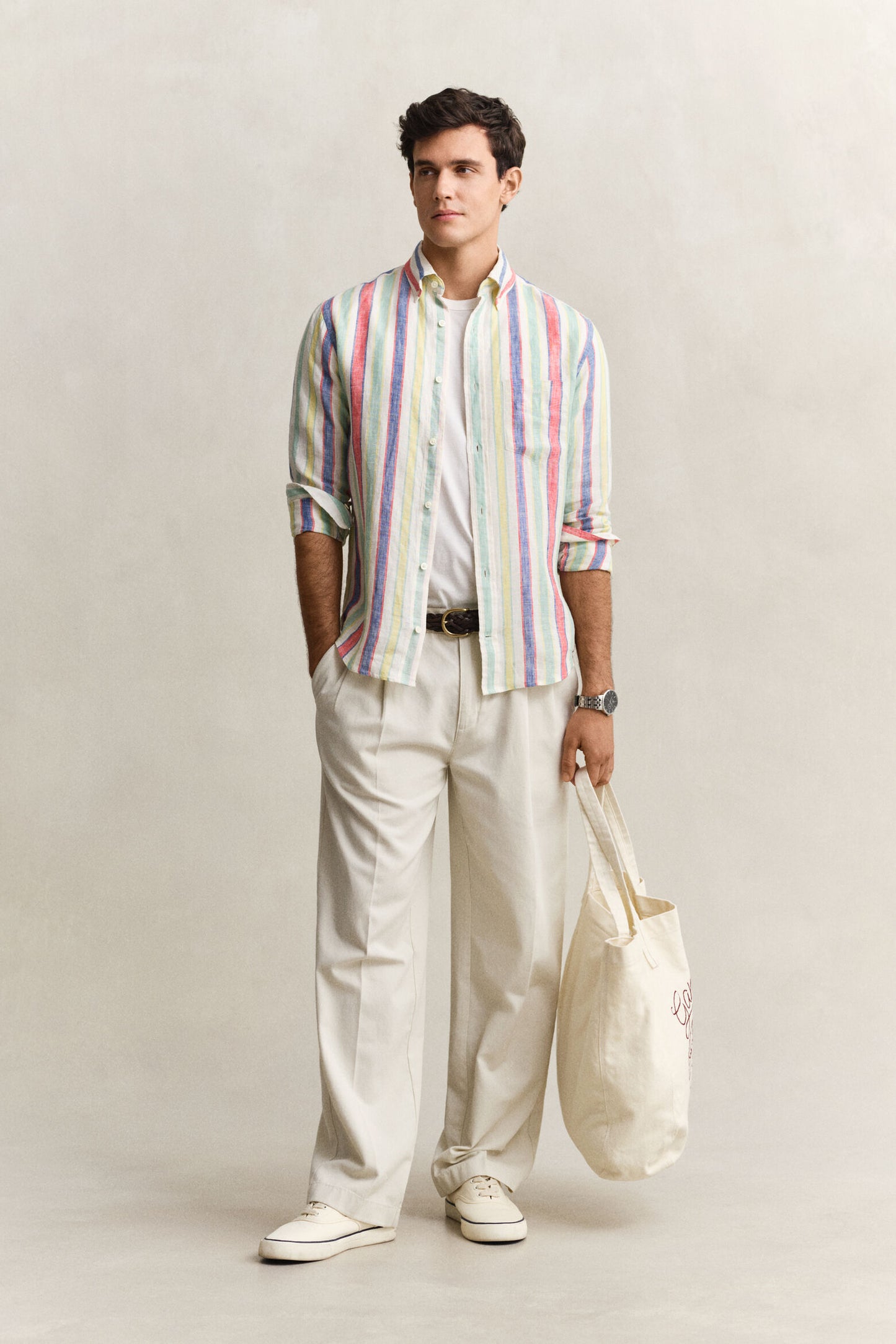 Multistriped Linen Shirt