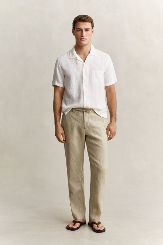 Regular Fit Linen Drawstring Pants