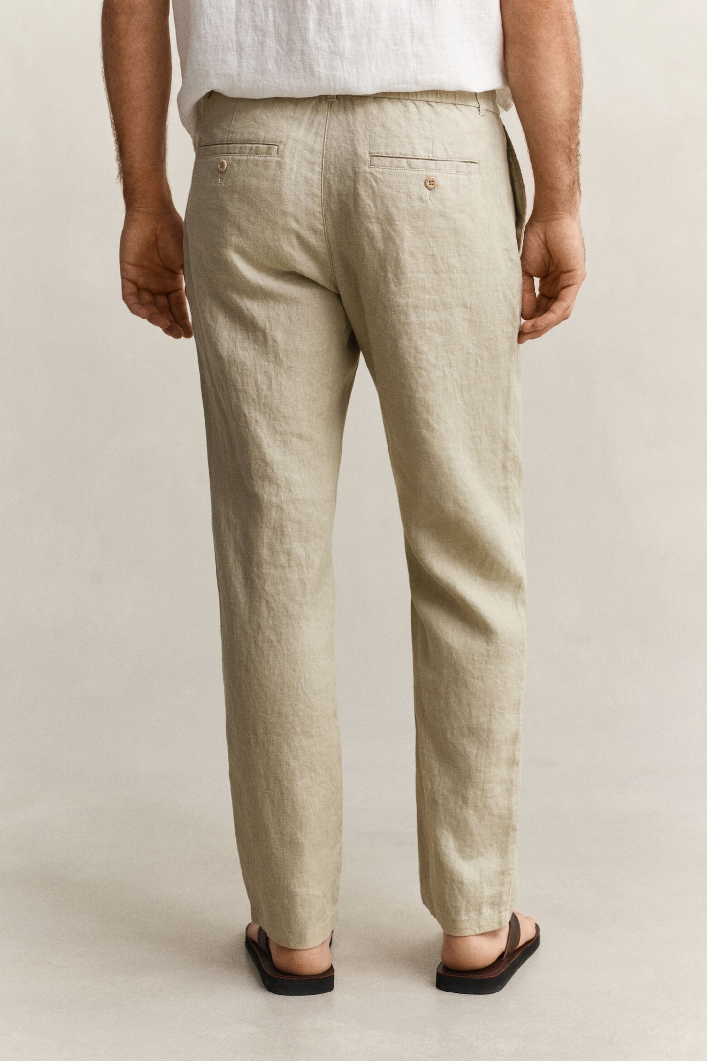 Regular Fit Linen Drawstring Pants