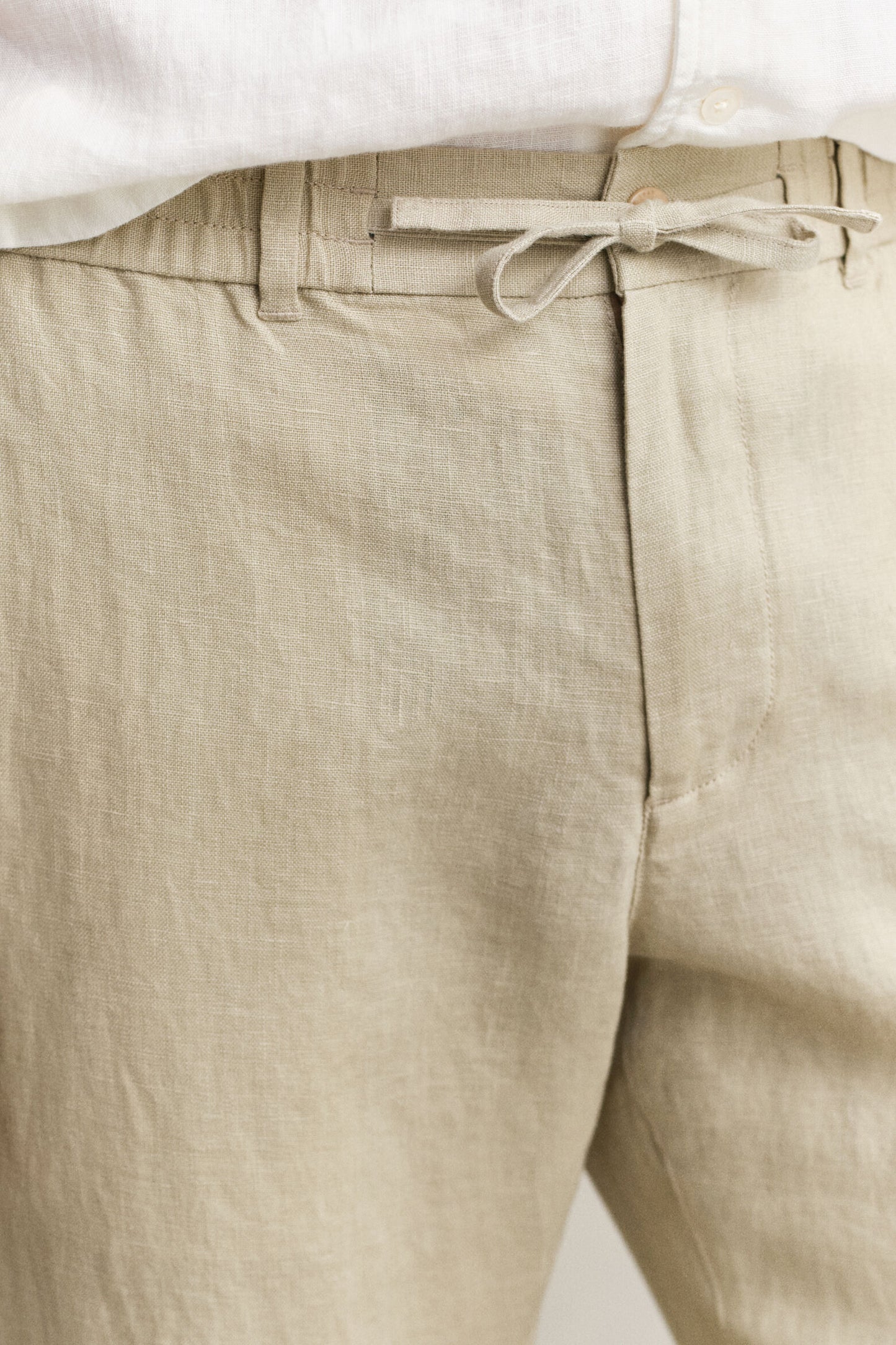 Regular Fit Linen Drawstring Pants