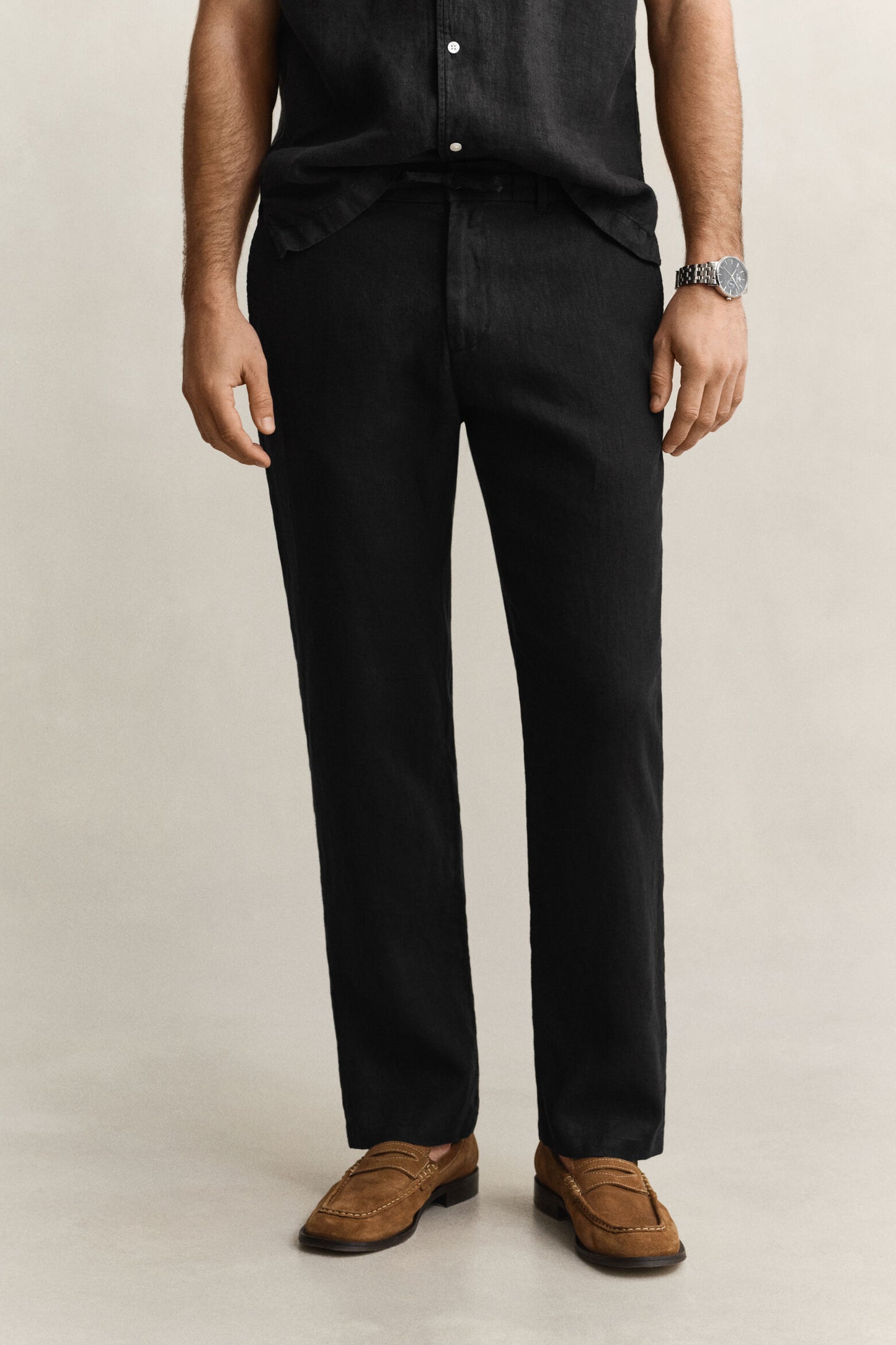 Regular Fit Linen Drawstring Pants