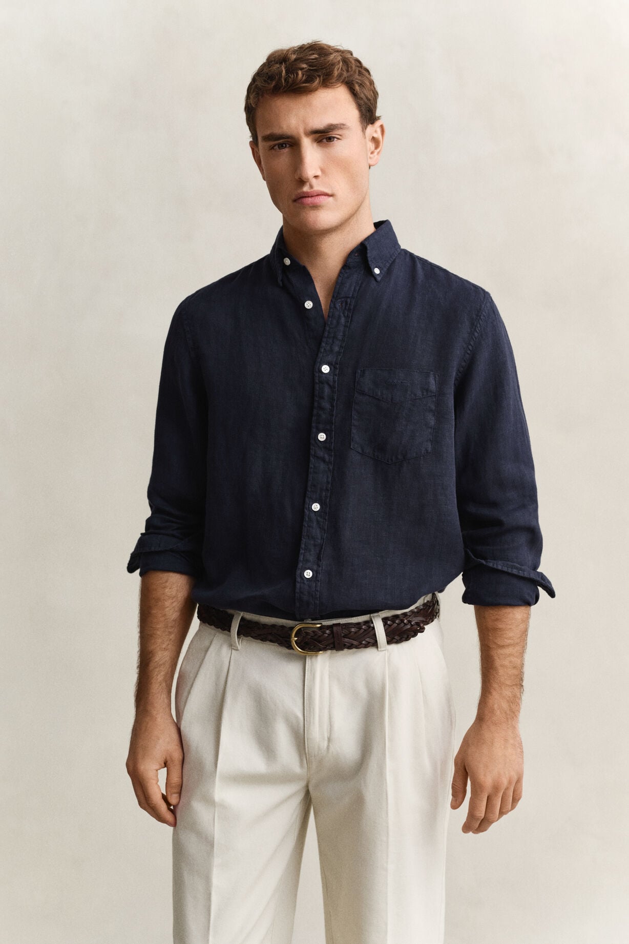 Regular Gmnt Dyed Linen Shirt