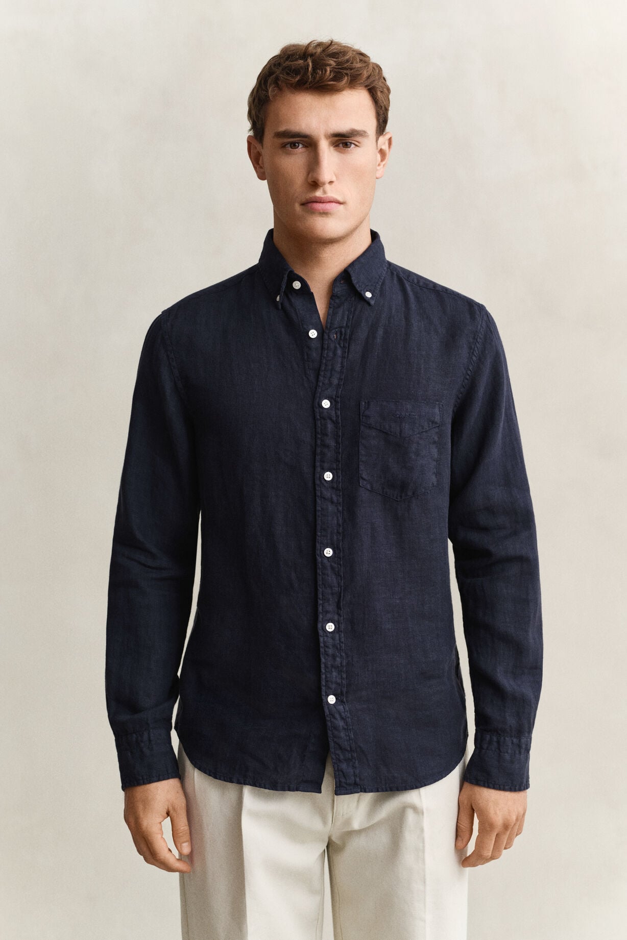 Regular Gmnt Dyed Linen Shirt